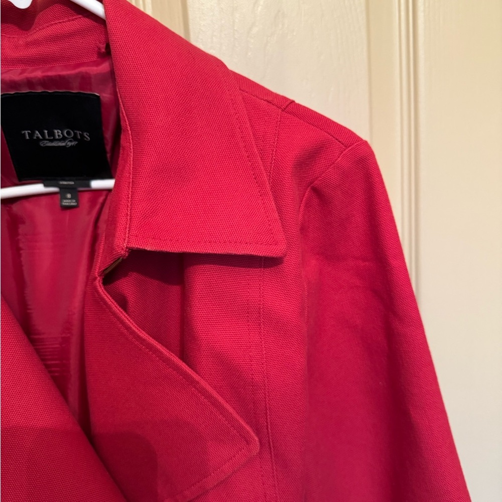 Talbots Vibrant Red Trench Coat - Picture 9 of 12